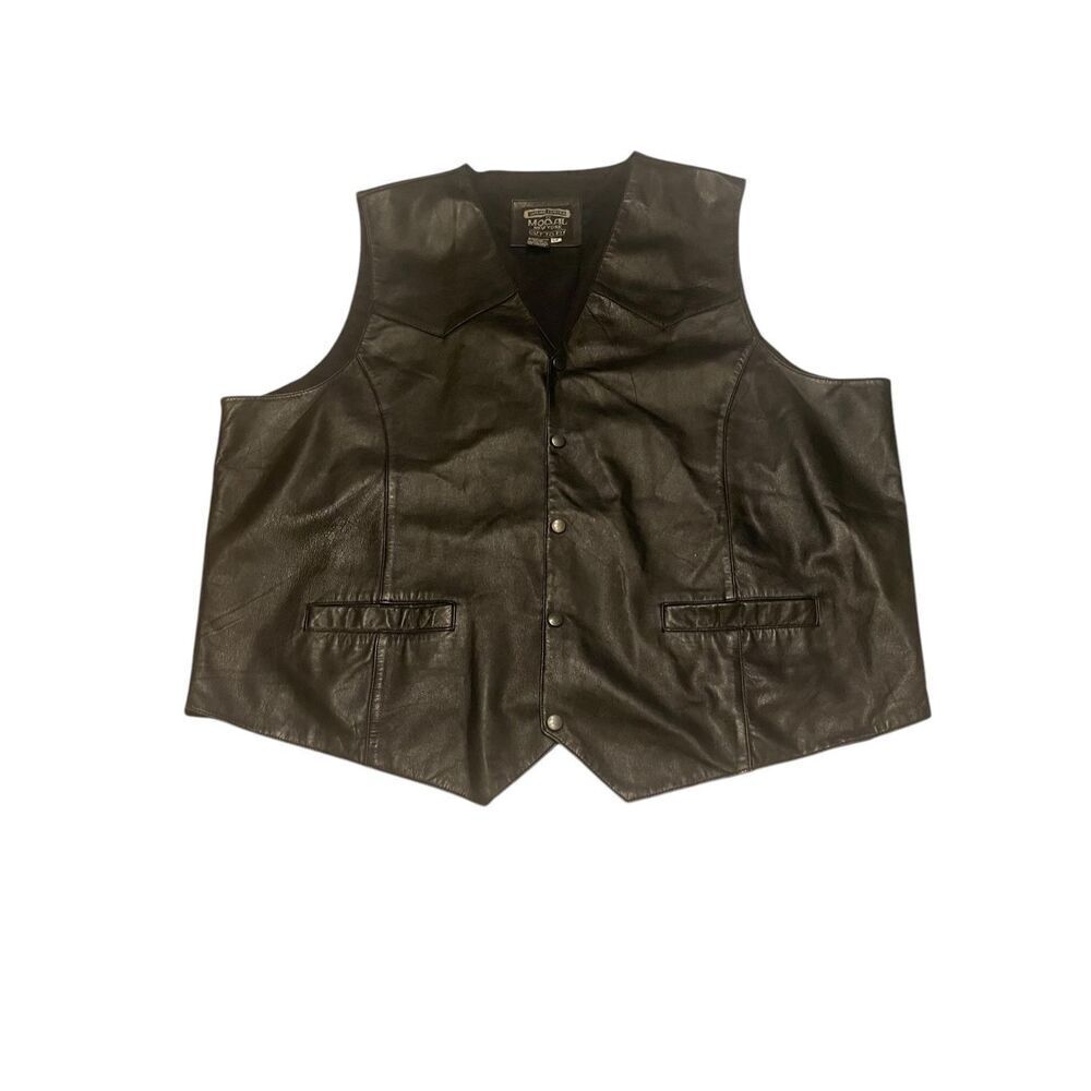 Modal New York Men’s Vest Leather Black Size 5X